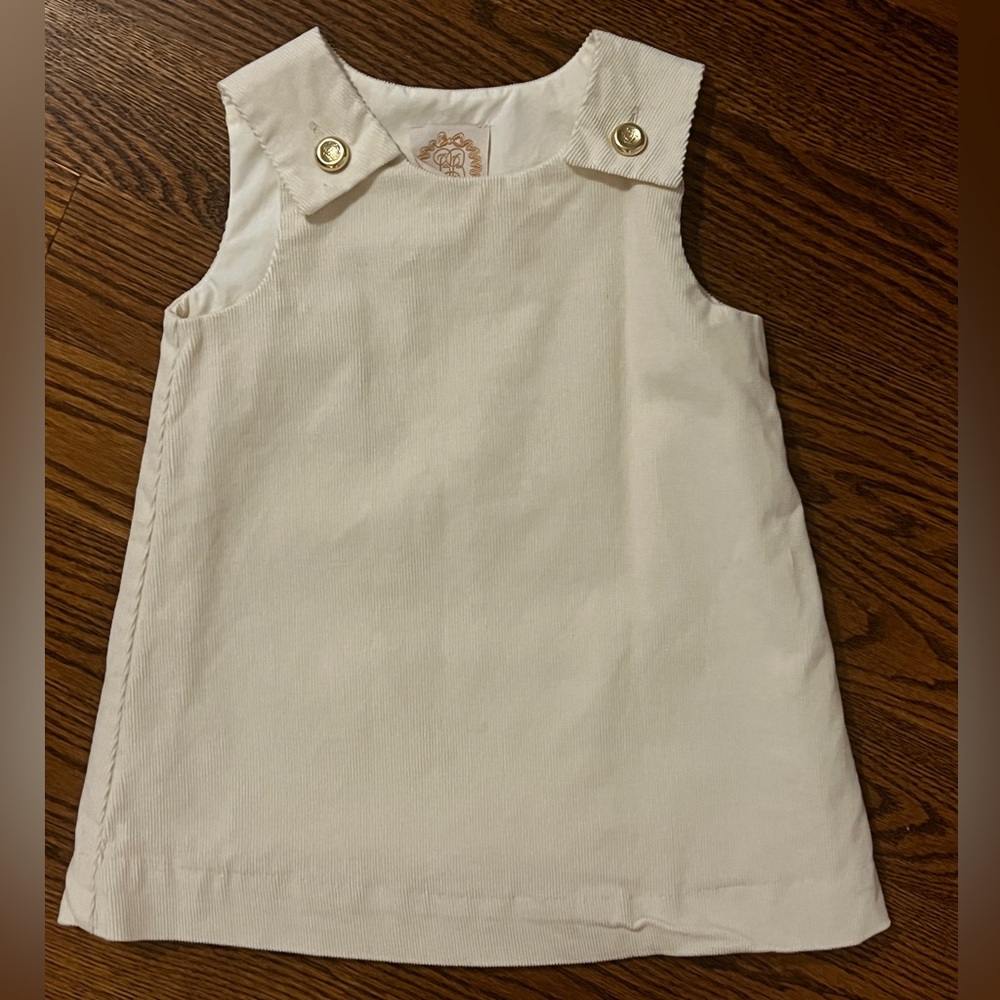 TBBC Cream Corduroy Dress with Gold Buttons
